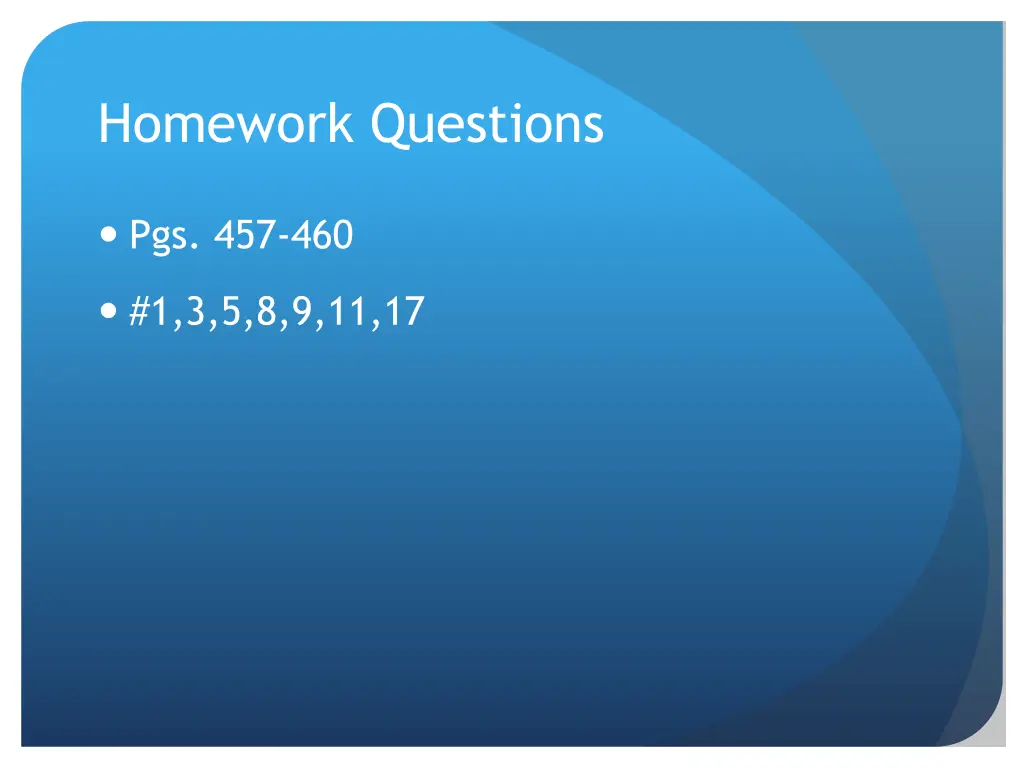 homework questions