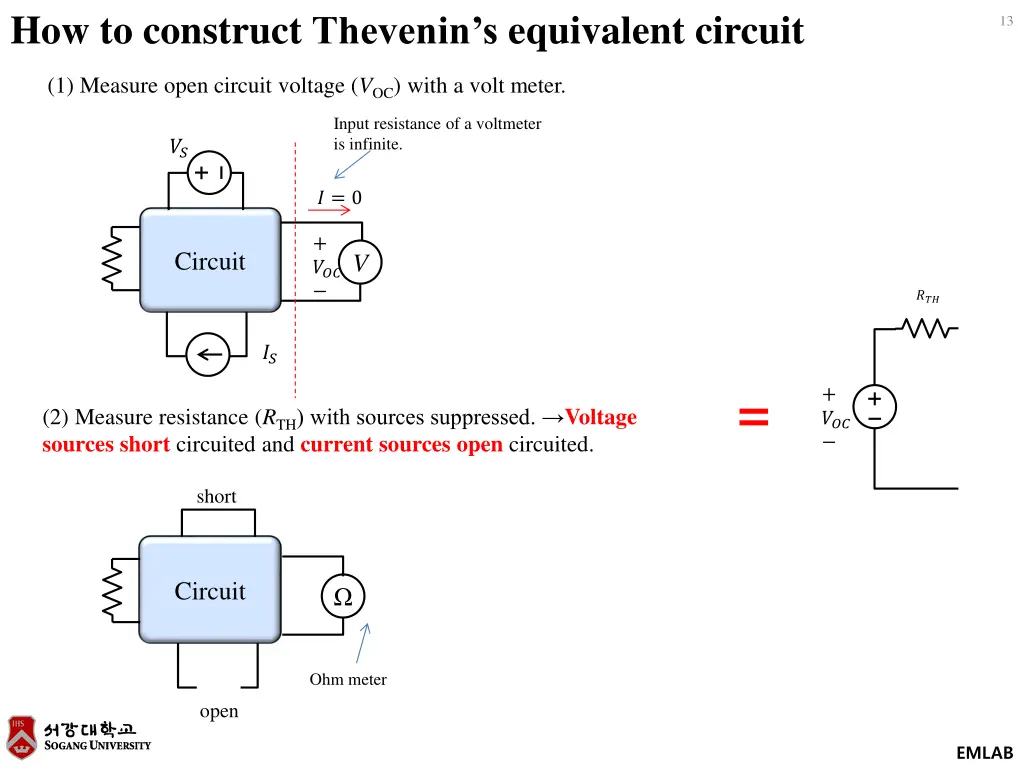 how to construct thevenin s equivalent circuit
