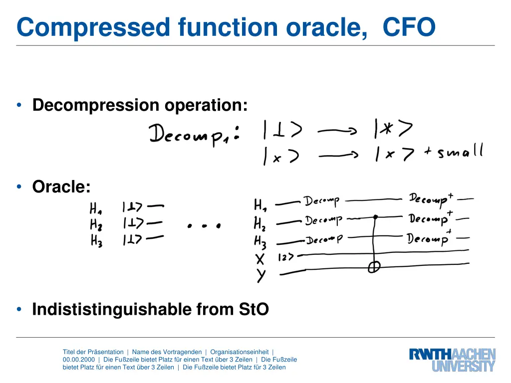 compressed function oracle cfo