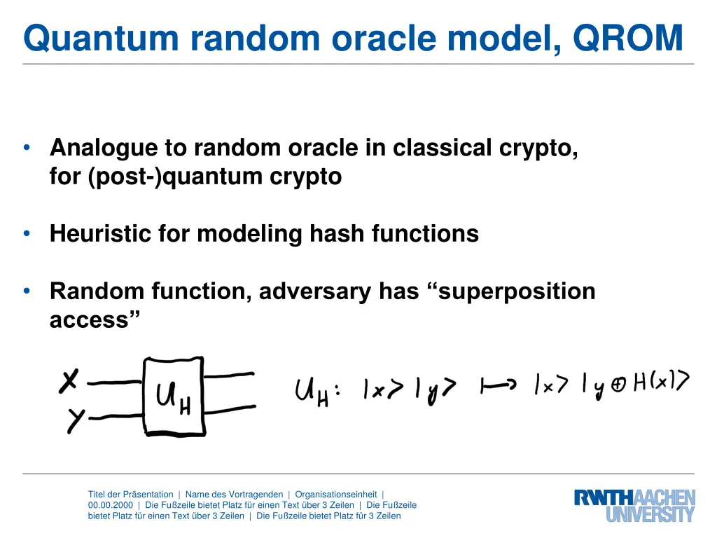 quantum random oracle model qrom