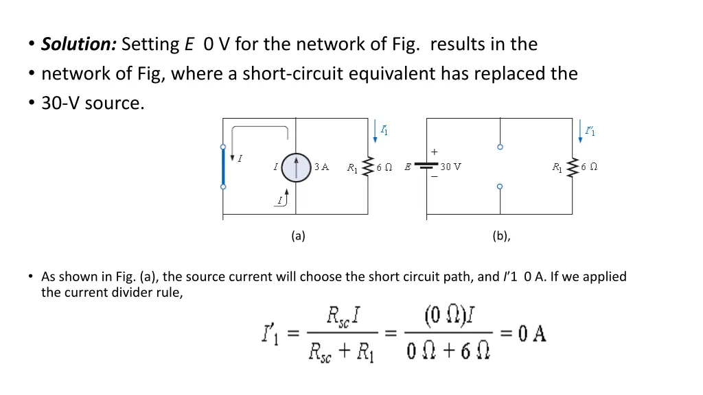 solution setting e 0 v for the network