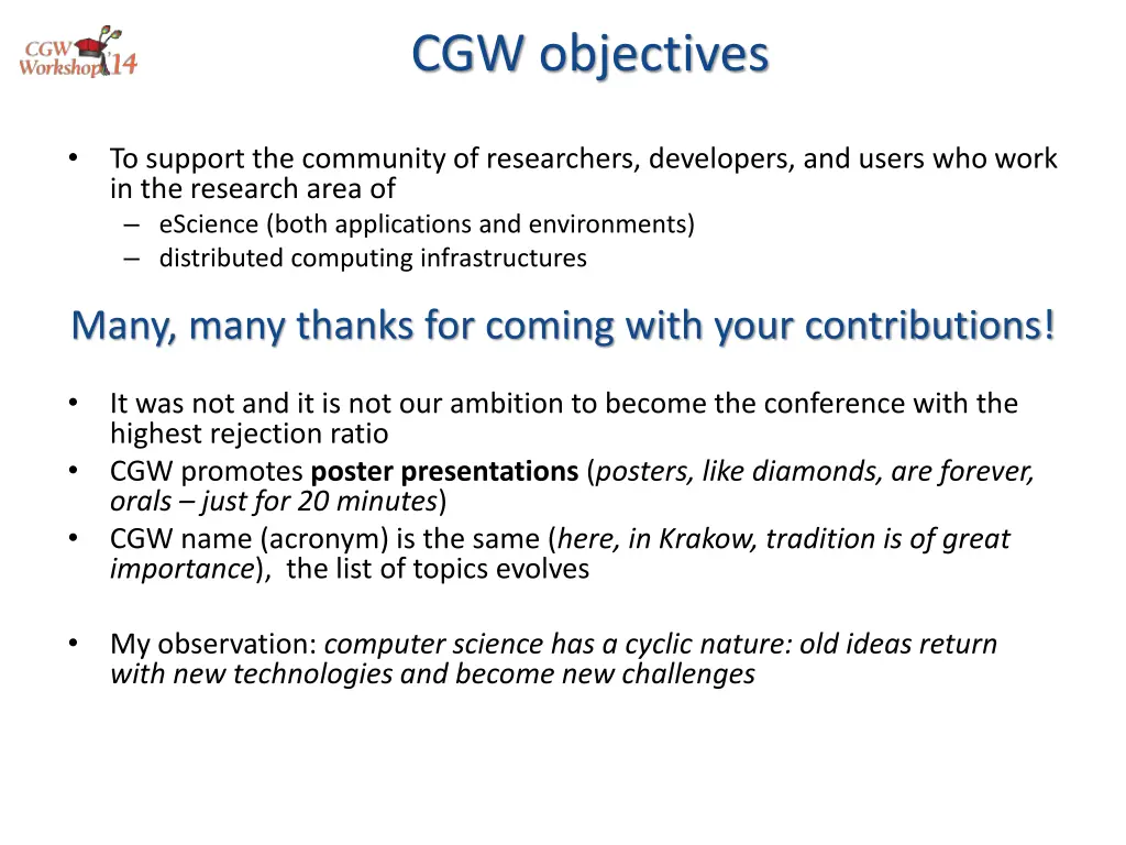 cgw objectives