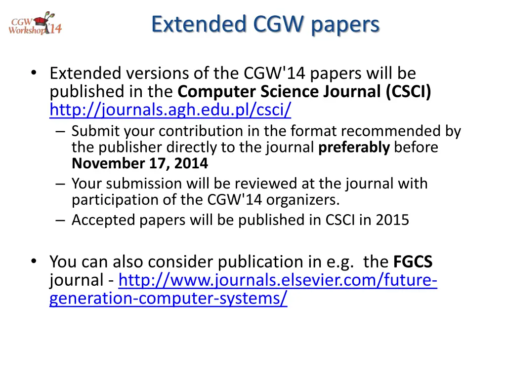 extended cgw papers
