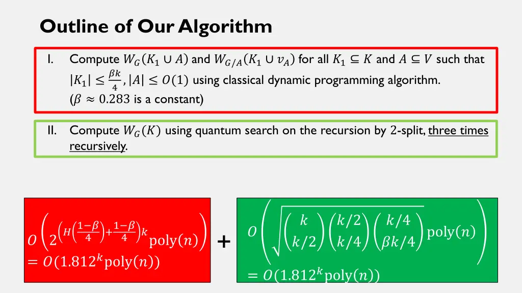 outline of our algorithm 2