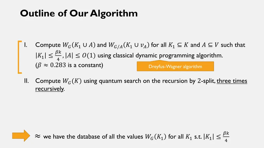 outline of our algorithm