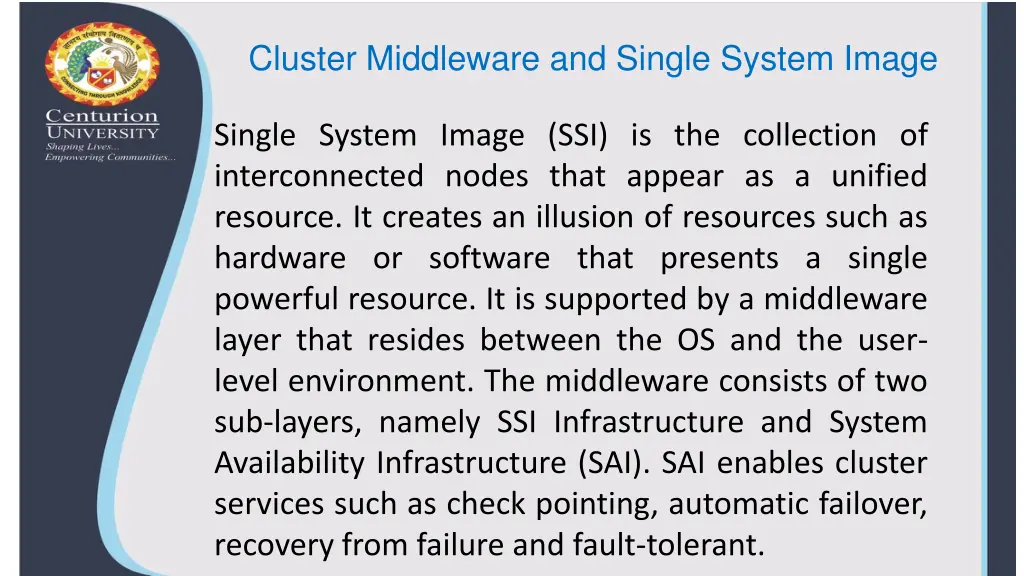 cluster middleware and single system image