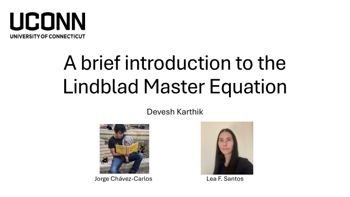 a brief introduction to the lindblad master