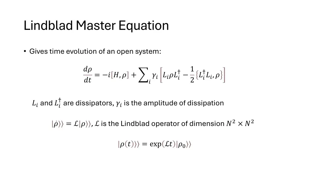 lindblad master equation