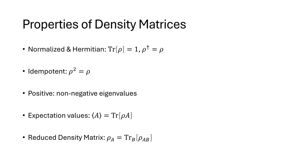 properties of density matrices