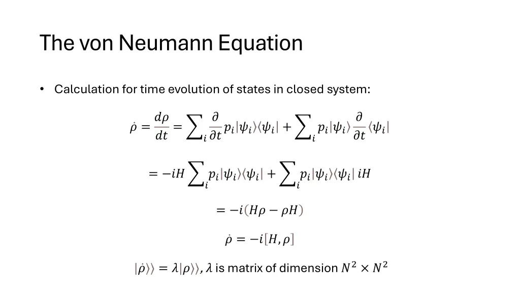 the von neumann equation