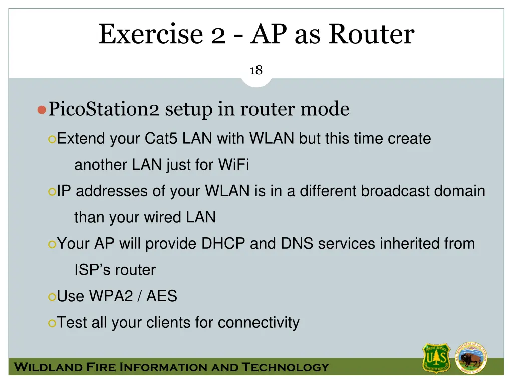 exercise 2 ap as router