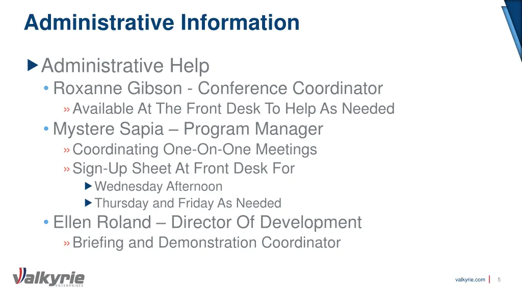 administrative information