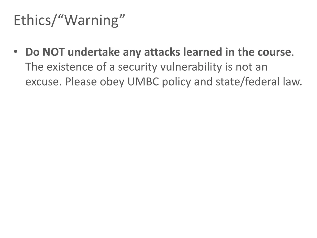 ethics warning