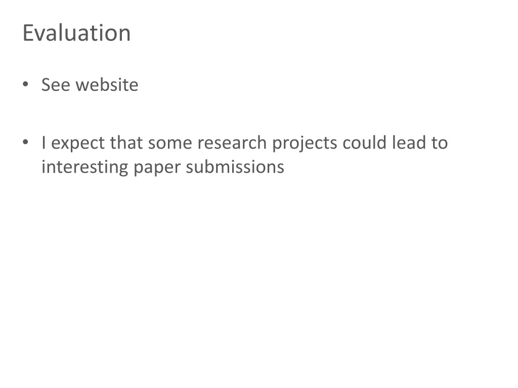 evaluation