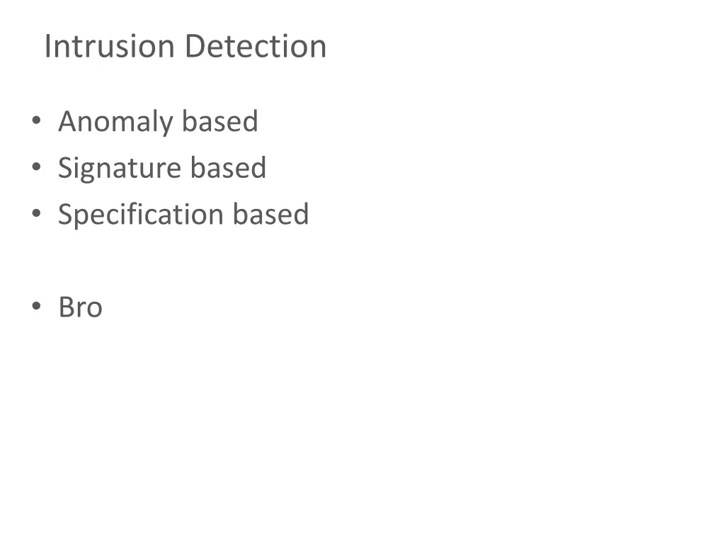 intrusion detection