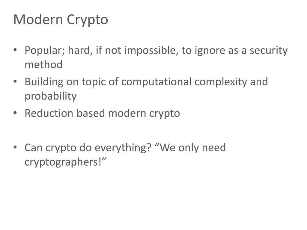 modern crypto