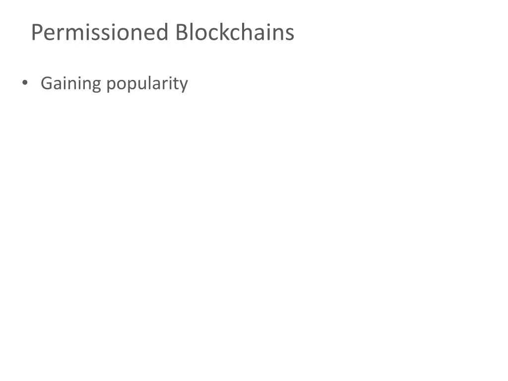 permissioned blockchains