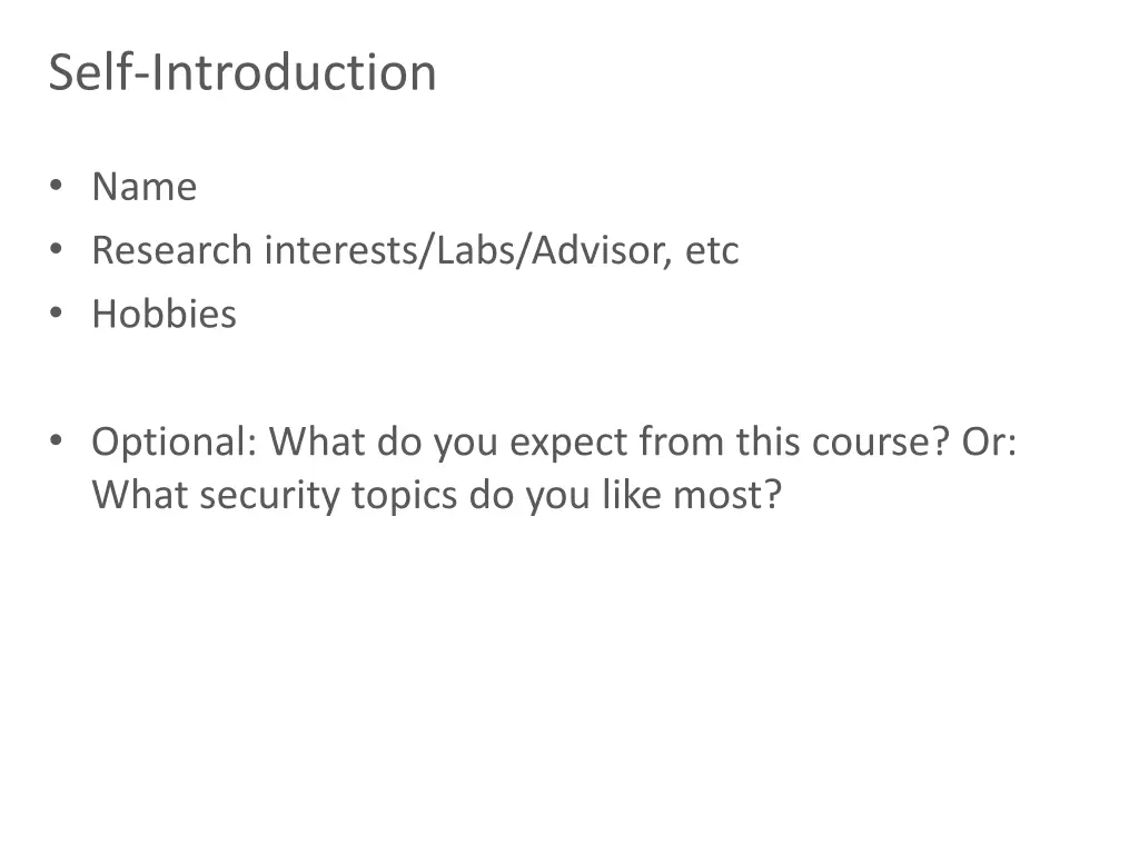 self introduction