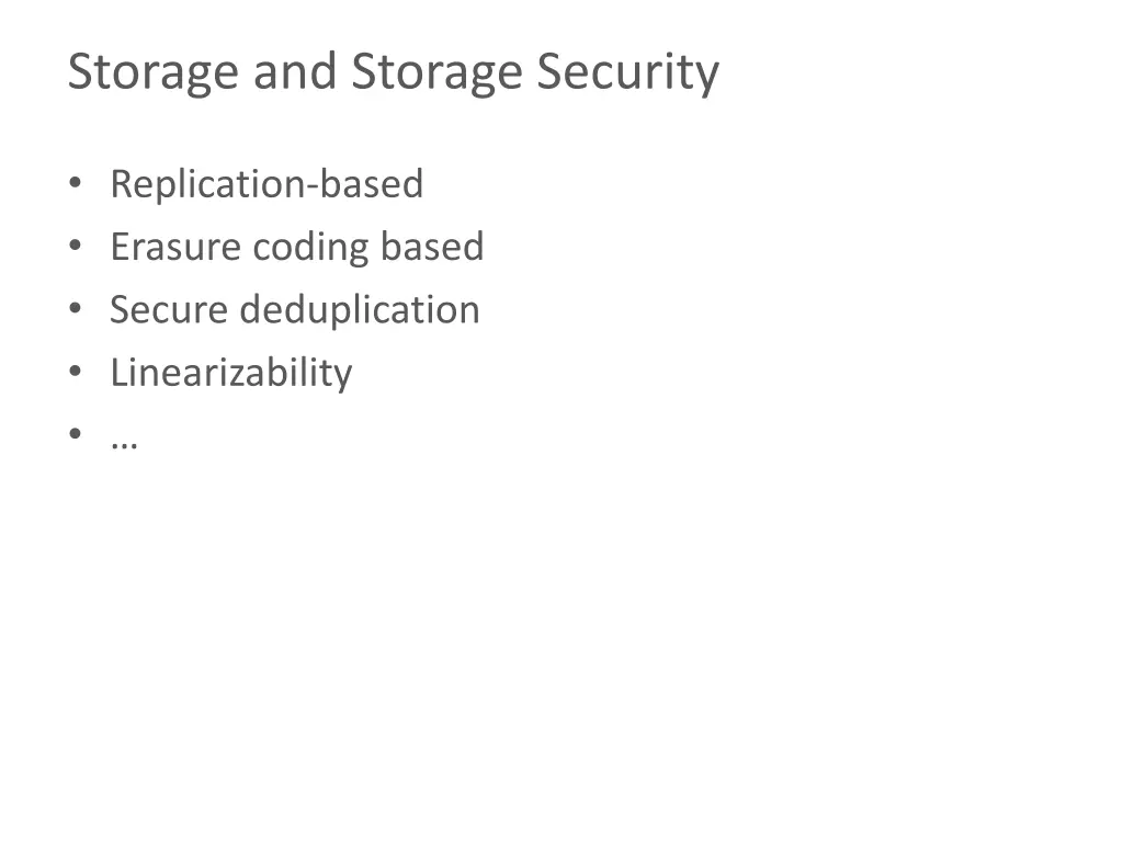 storage and storage security