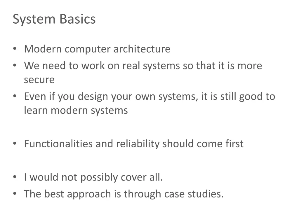 system basics