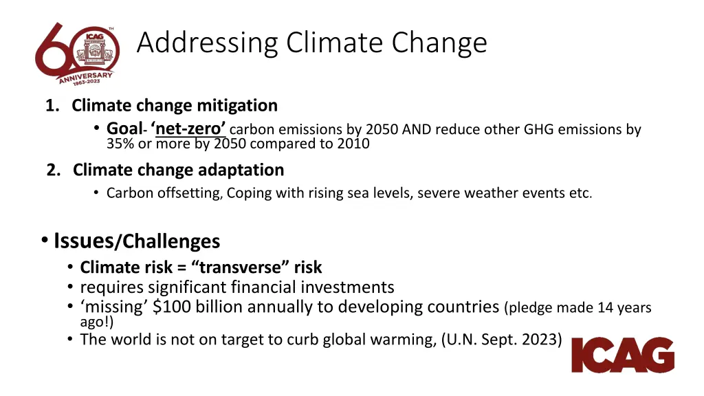 addressing climate change