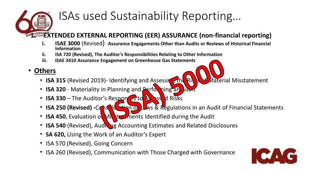 isas used sustainability reporting