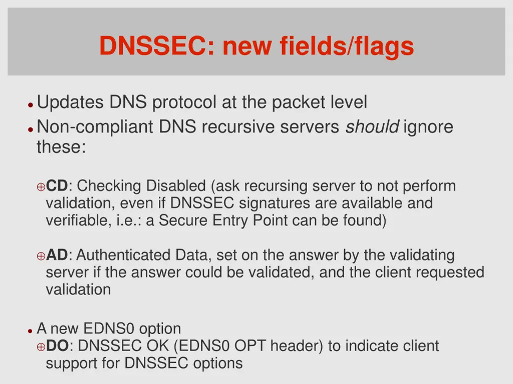 dnssec new fields flags