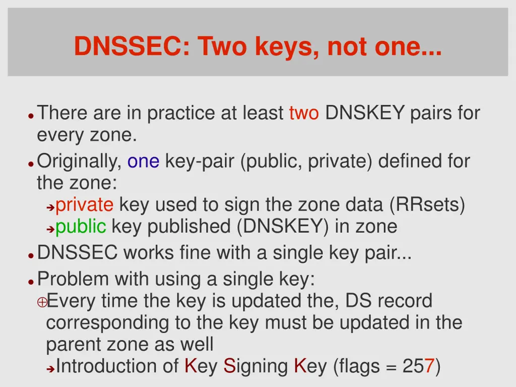 dnssec two keys not one