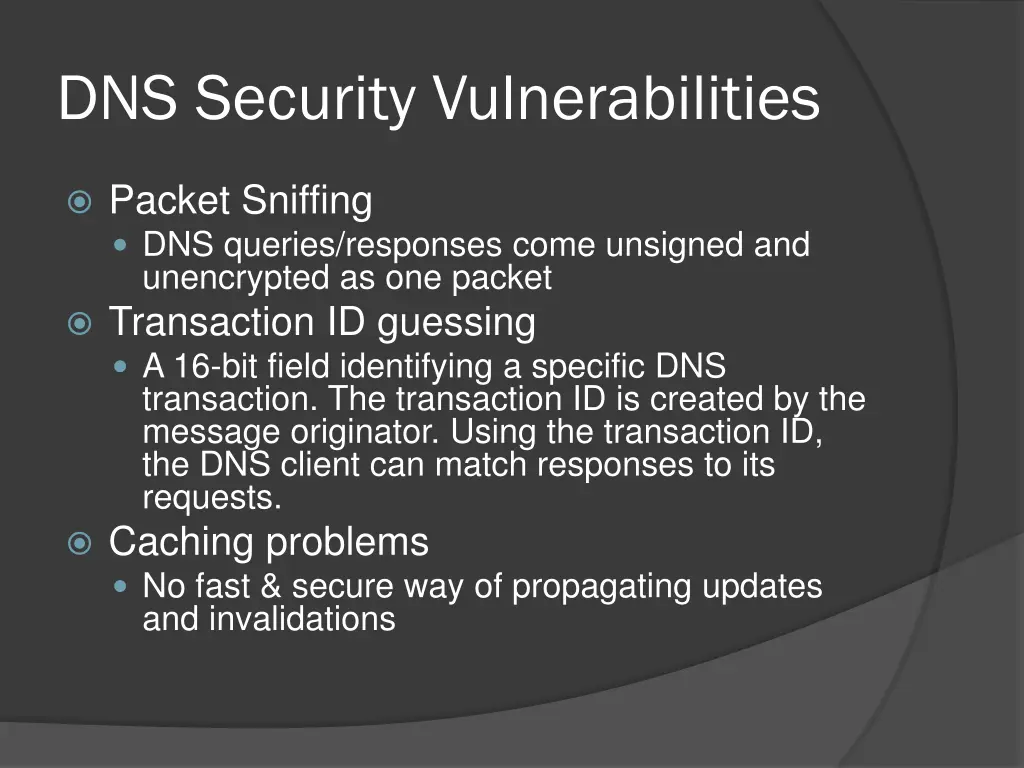 dns security vulnerabilities