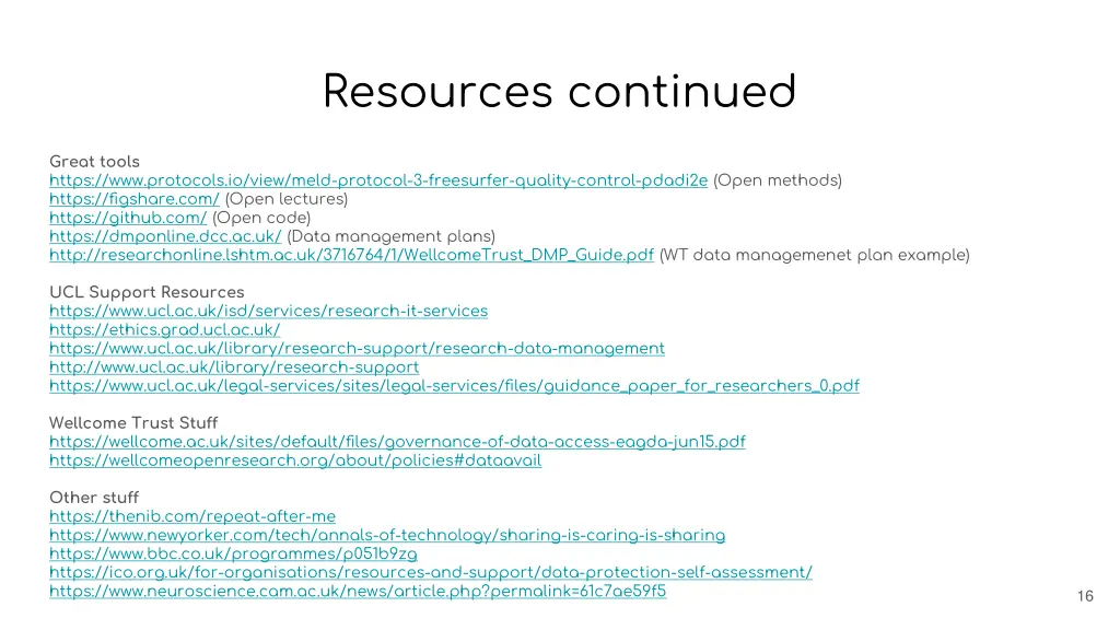 resources continued
