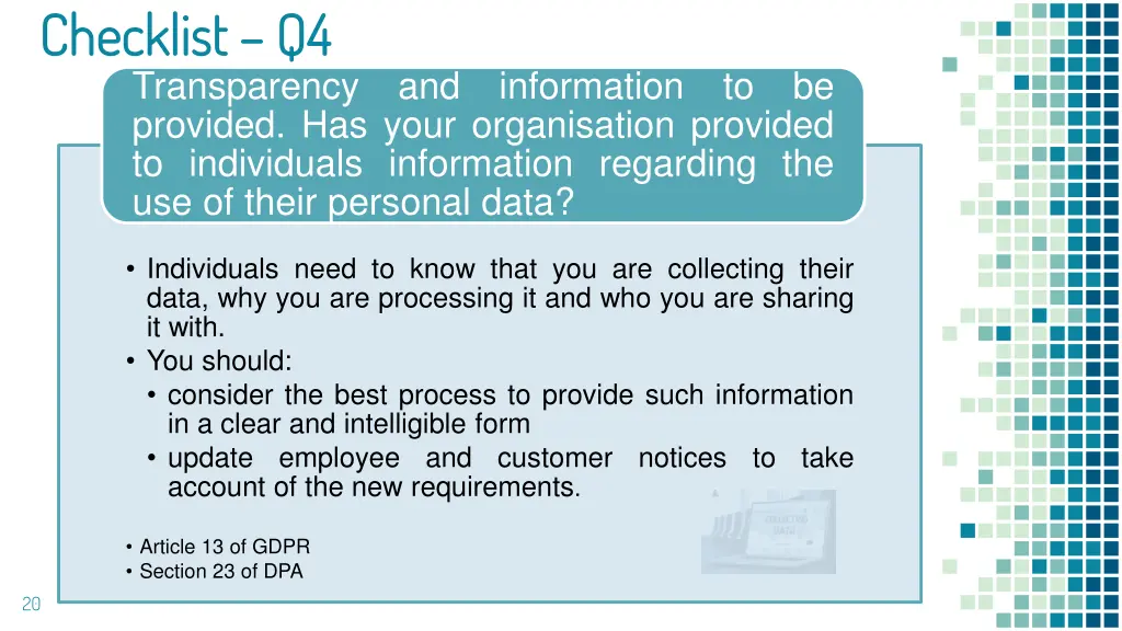 checklist checklist q4 transparency provided