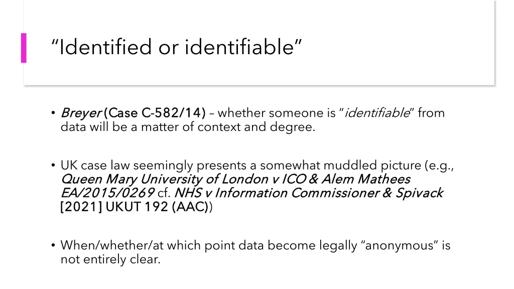 identified or identifiable 1