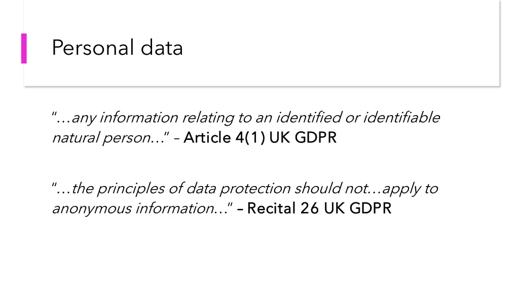 personal data