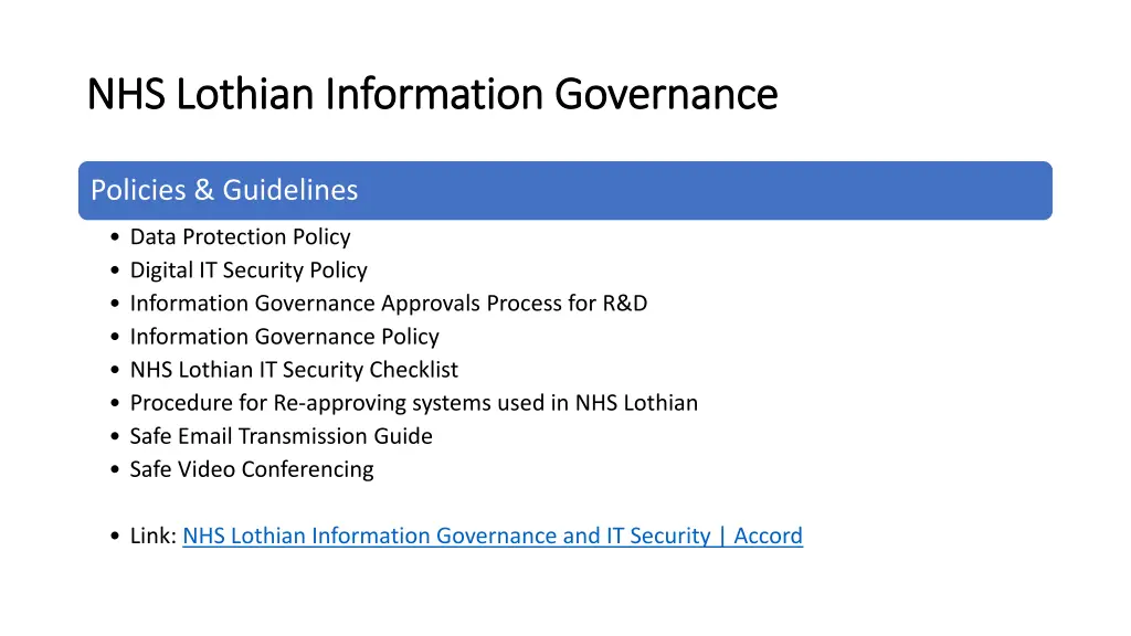 nhs lothian information governance nhs lothian