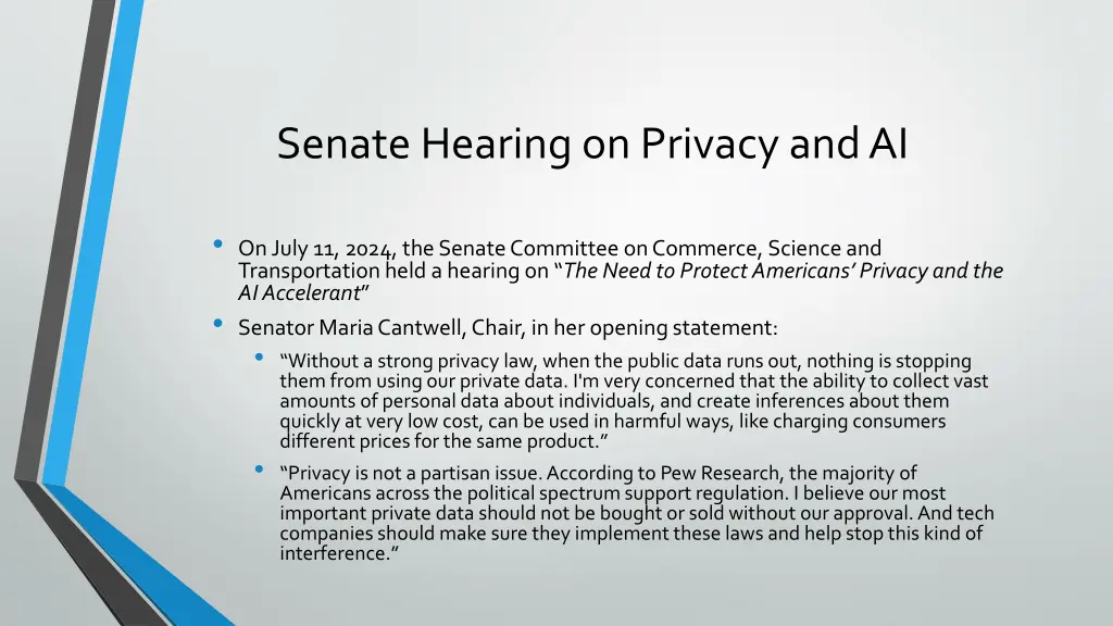 senate hearing on privacy and ai