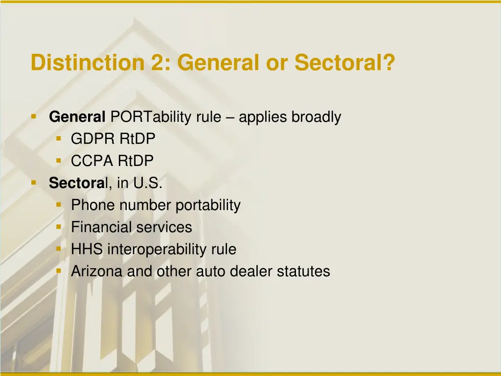 distinction 2 general or sectoral