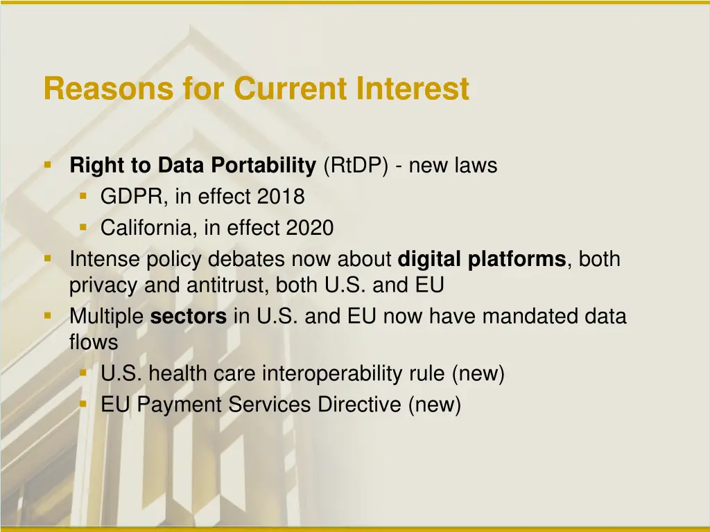 reasons for current interest