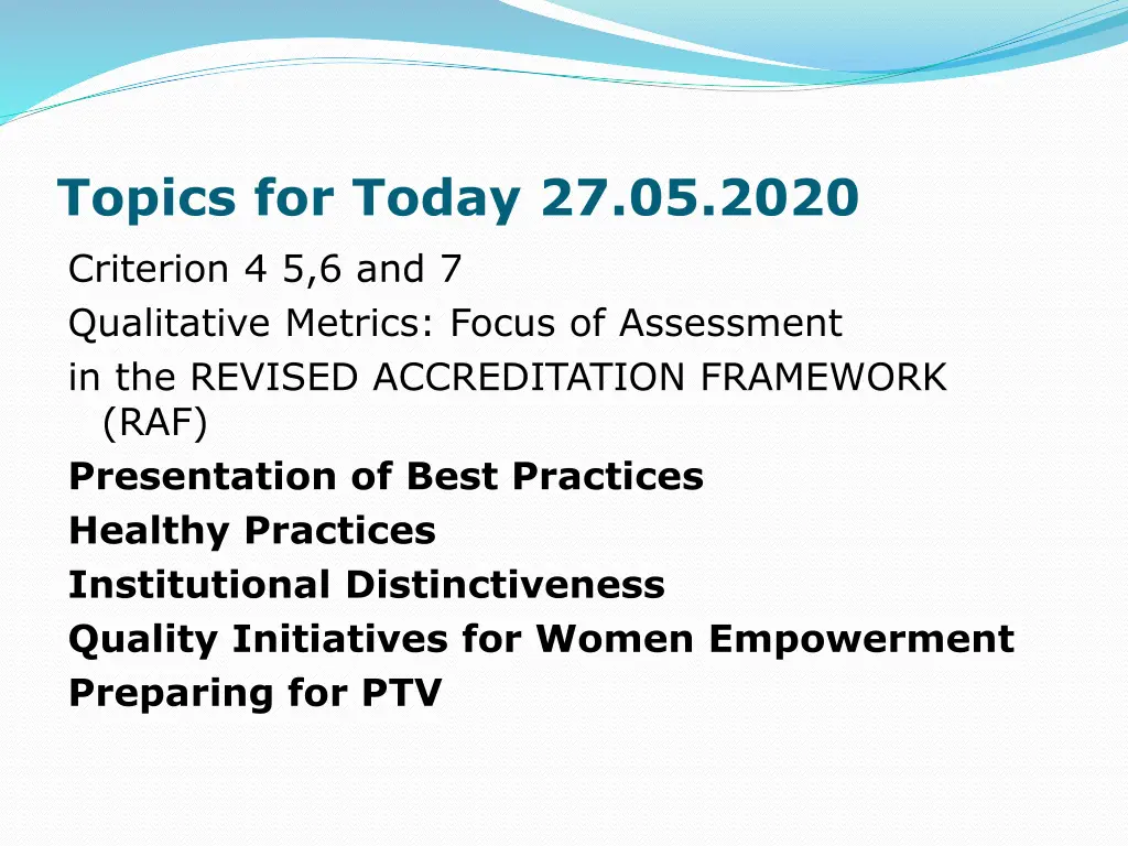 topics for today 27 05 2020 criterion