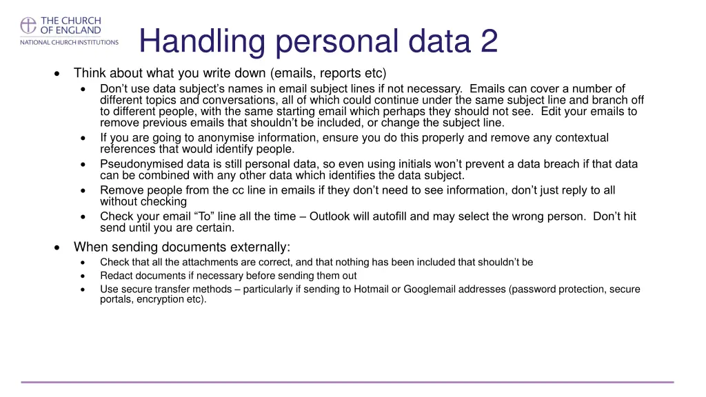 handling personal data 2 think about what