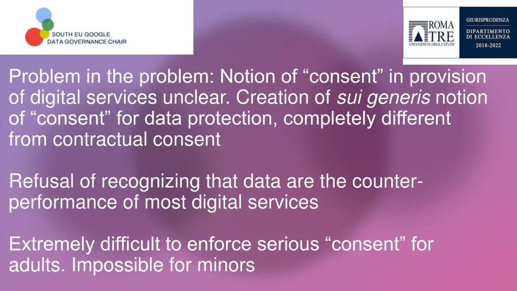 problem in the problem notion of consent