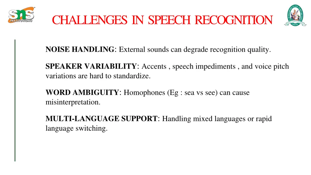 challenges in speech recognition
