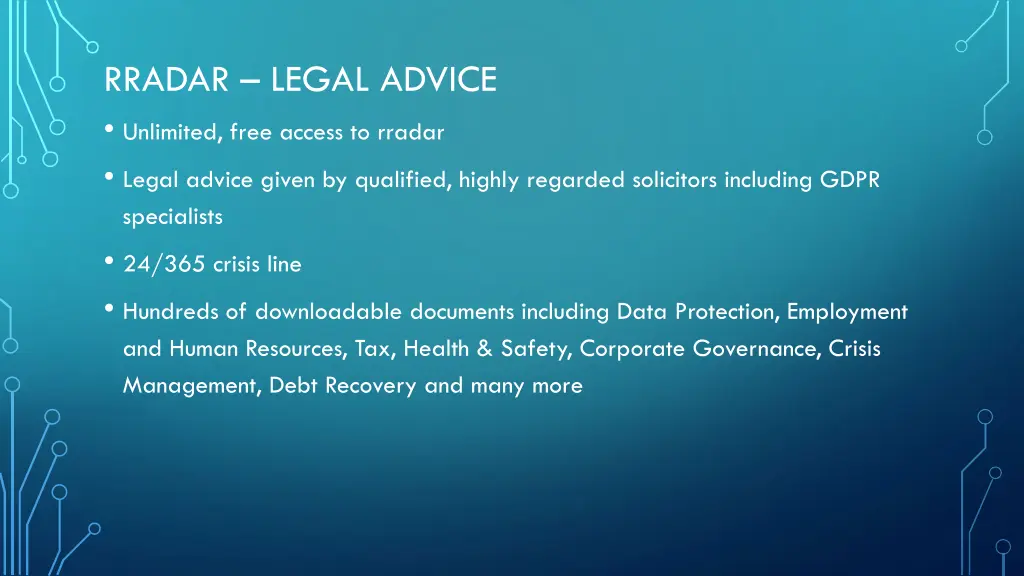 rradar legal advice unlimited free access