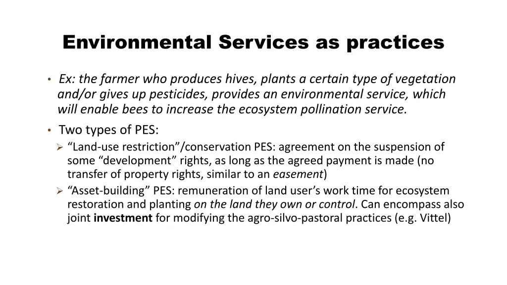 environmental services as practices