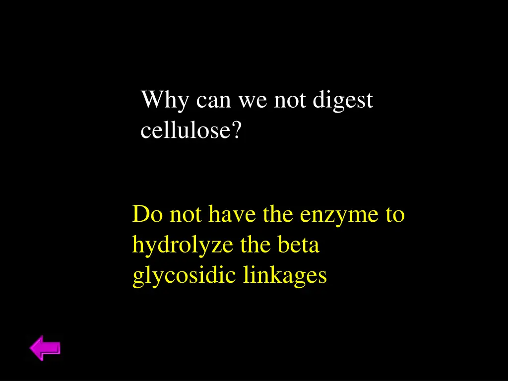 why can we not digest cellulose