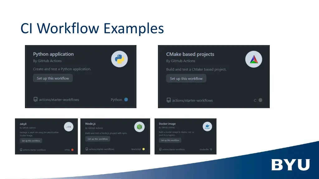 ci workflow examples