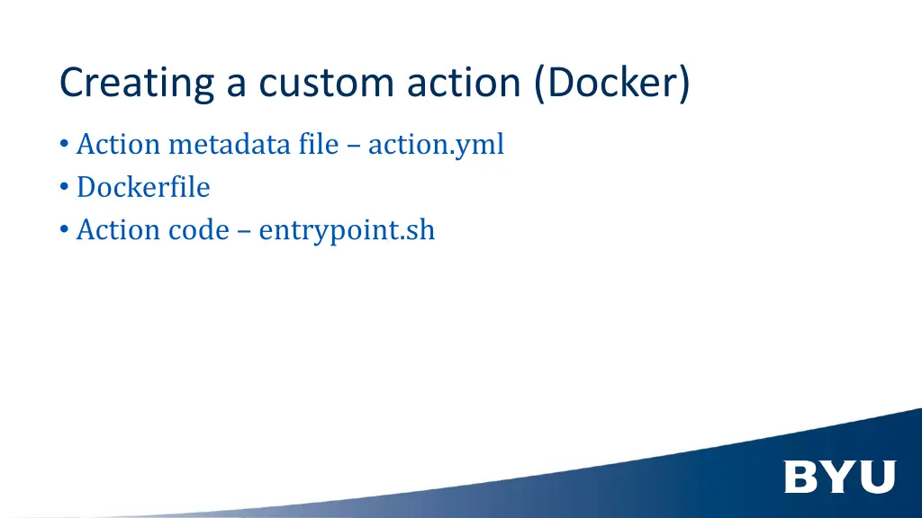 creating a custom action docker