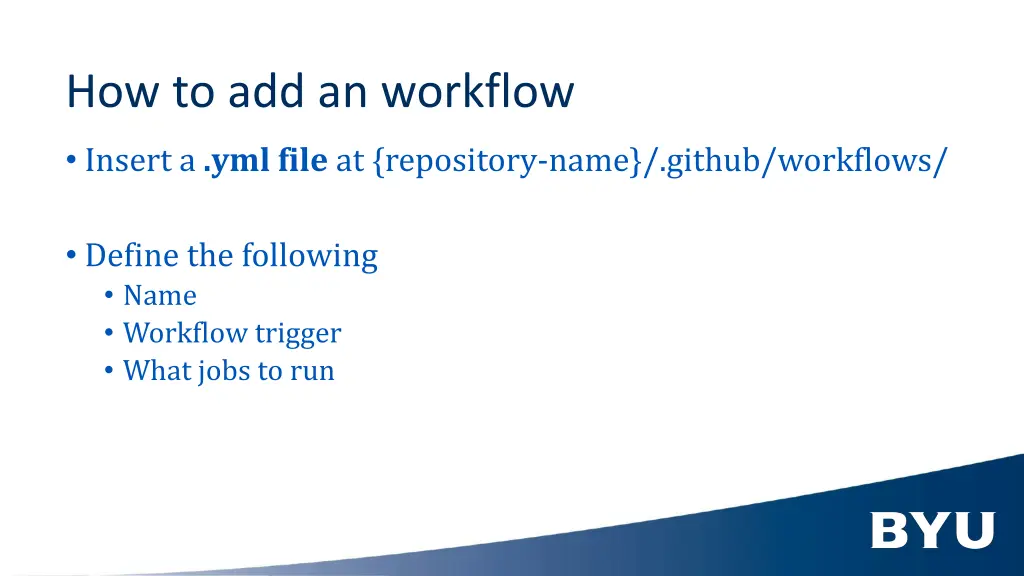 how to add an workflow