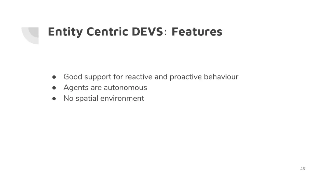 entity centric devs features