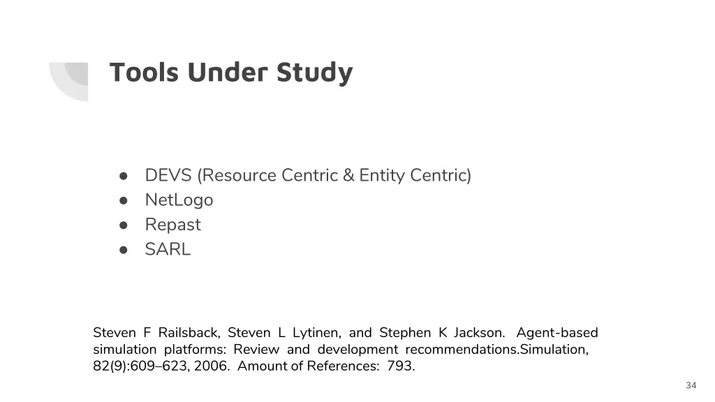 tools under study