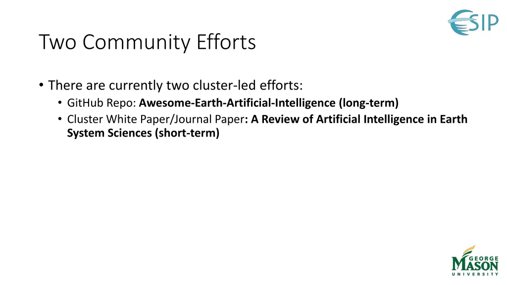 two community efforts 1